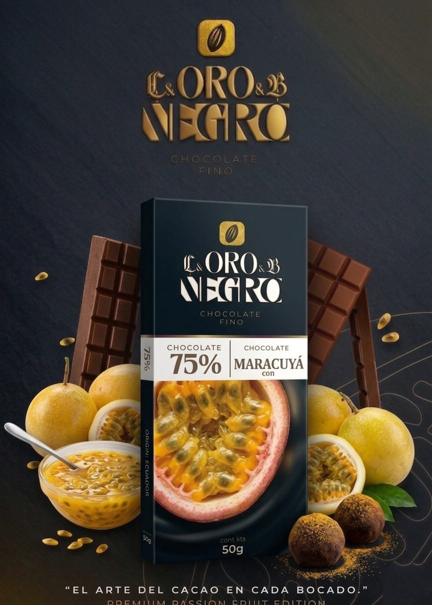 Oro Negro Chocolate 75% Passion Fruit Truffles bar